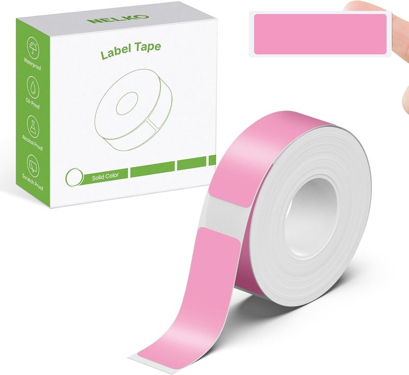 Nelko Genuine P21 Label Maker Tape, Adapted Label Print Paper, 14x40mm (0.55"x1.57"), 180 Labels/Roll, Rose Red - Image 1